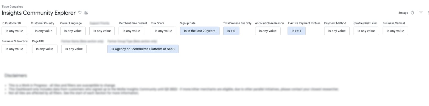 dashboard base filters