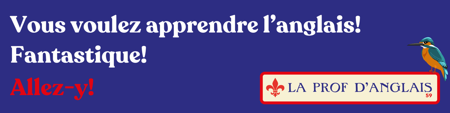 La Prof D'anglais logo and a kingfisher