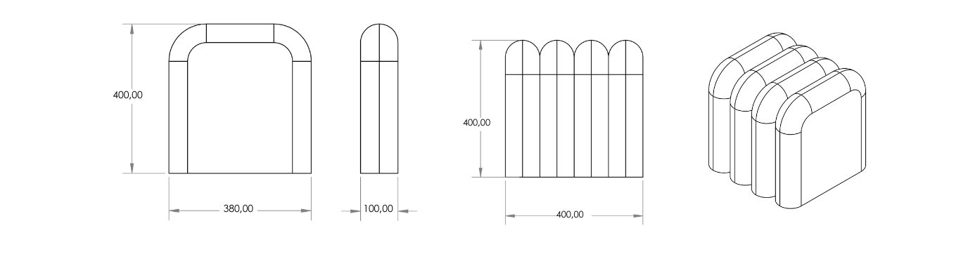 recycled rubber tire bench for open public space bench size