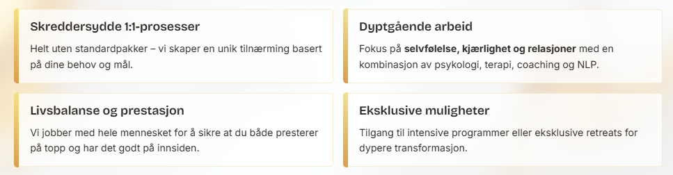 Hva du får i Teracoach VIP program