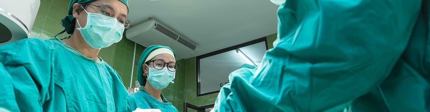Medical theatre during an operation. Medical careers in brief