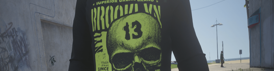 Green skull t-shirt for men – “Brookin 13” print