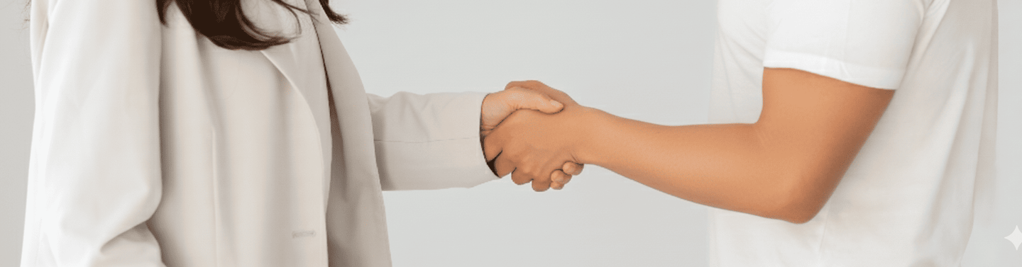 hombre y mujer en un apreton de manos