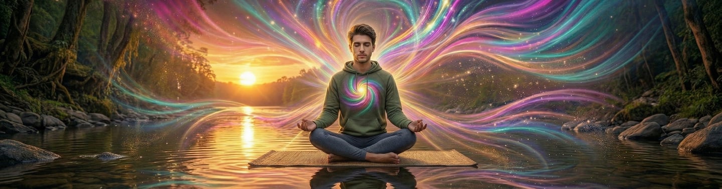 Man meditating with Reiki