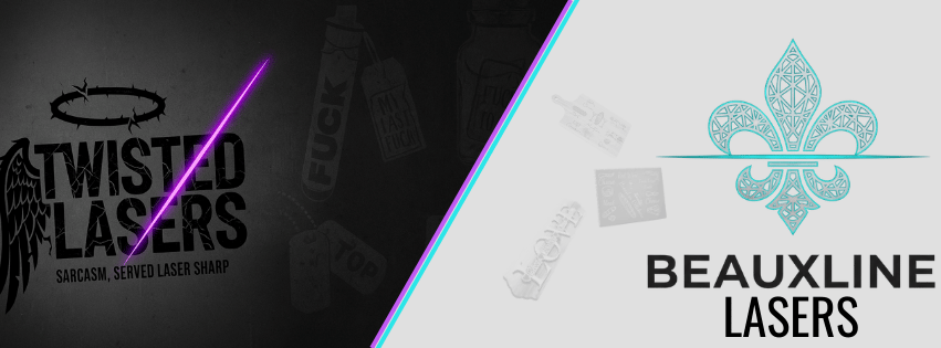 Beauxline Lasers and Twisted Lasers elegant custom charcuterie boards logo