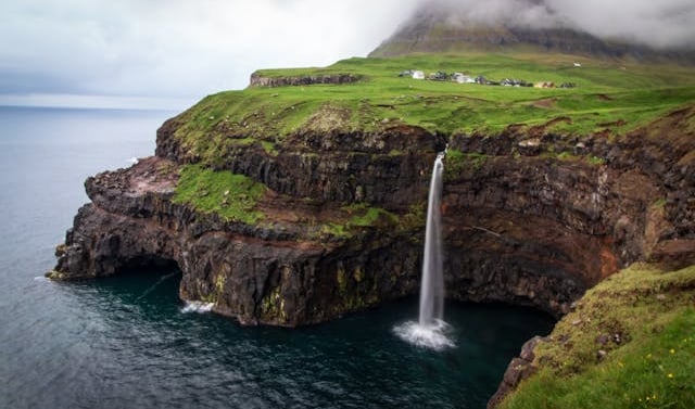 Stunning cliffs and ocean view of the Faroe Islands