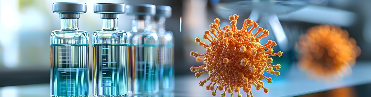 a bunch of small bottles and a bacterium