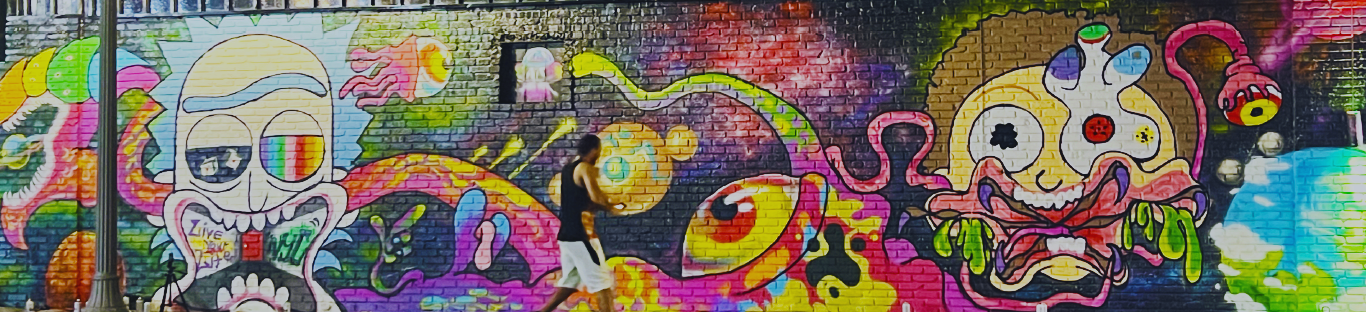Rick and Morty mural in Clear water FL
