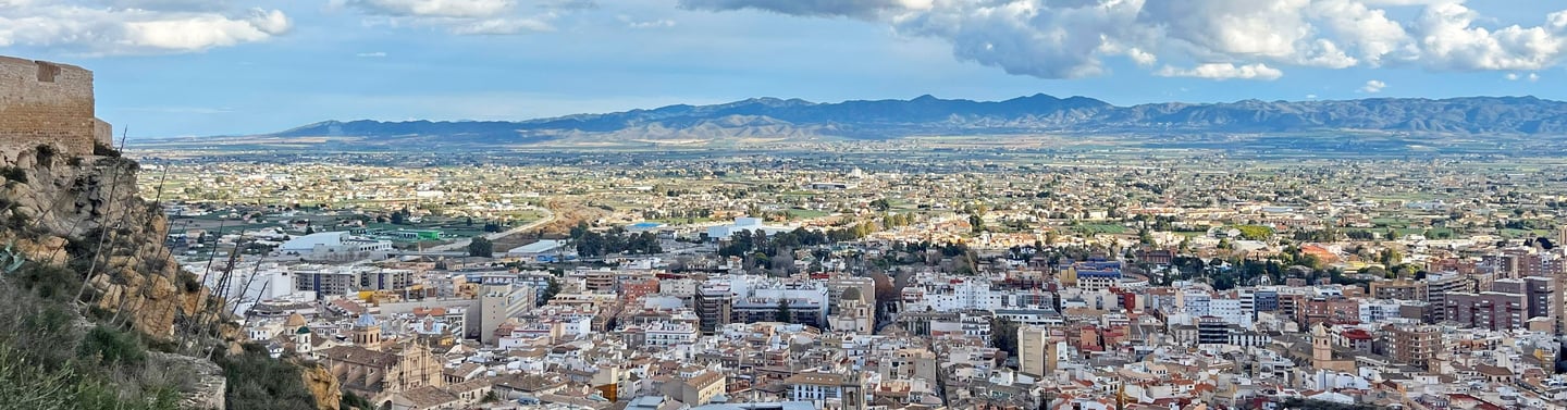 Panoramic view Lorca rom castle Murcia