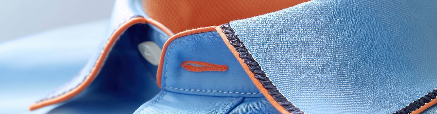 chemise luxe homme bleu orange clair