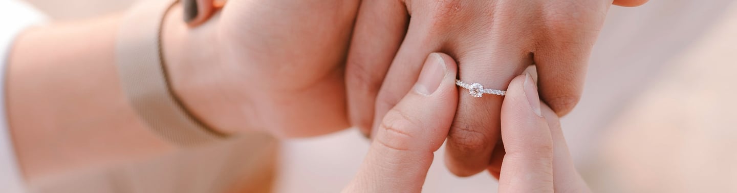 Close up of engagement ring during a proposal photography session at Anantara Uluwatu Bali Resort.