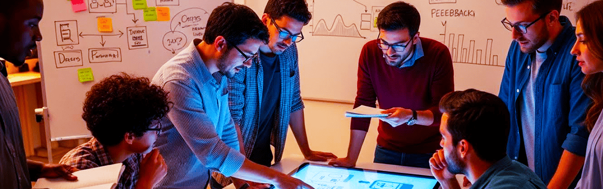 grupo analisando o design