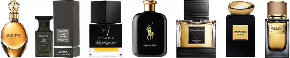 a variety of perfumes and perfumes