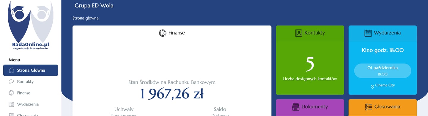 widok ekranu głównego