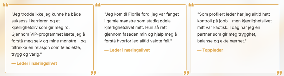 Tilbakemeldinger fra VIP kunder