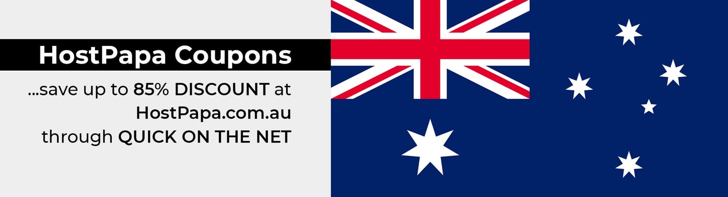 HostPapa Australia Promotional Text and Australian Flag