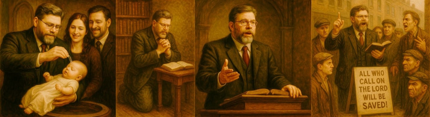 a painting of a man in a suit and tie