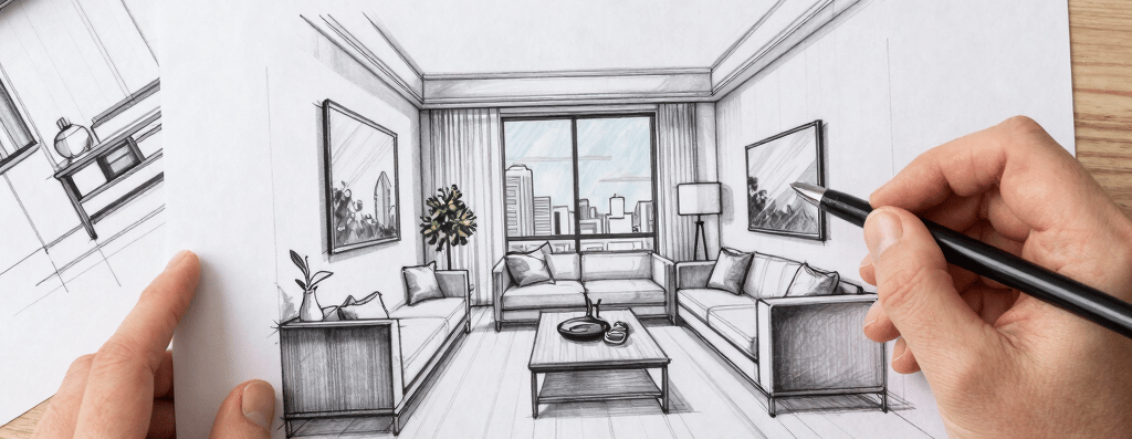 Bright living room with modern inventory