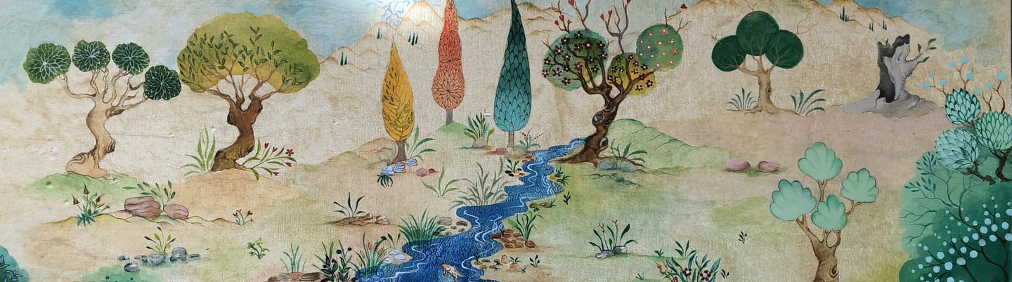 Manzara Çalışması Minyatür Deneme sulu boya ve tonlama çalışması