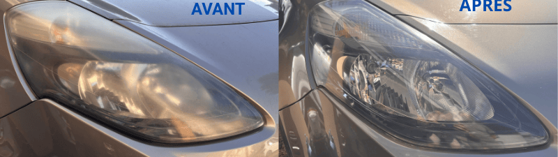 avant après polissage phare