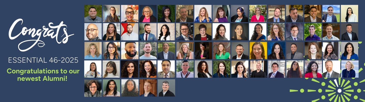 A celebratory collage showcases members of the Leadership Austin Class of 2025
