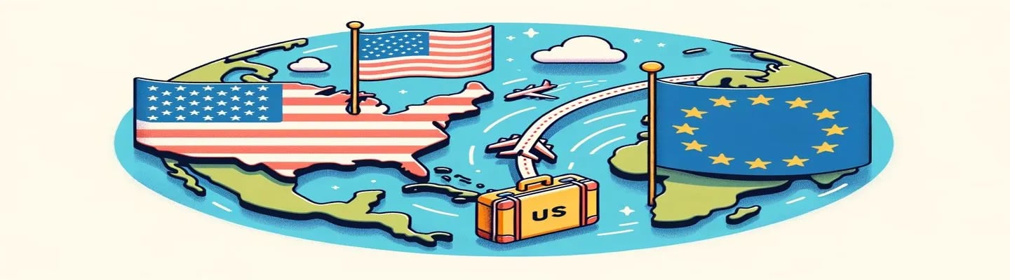 a map of the united states of america and europe