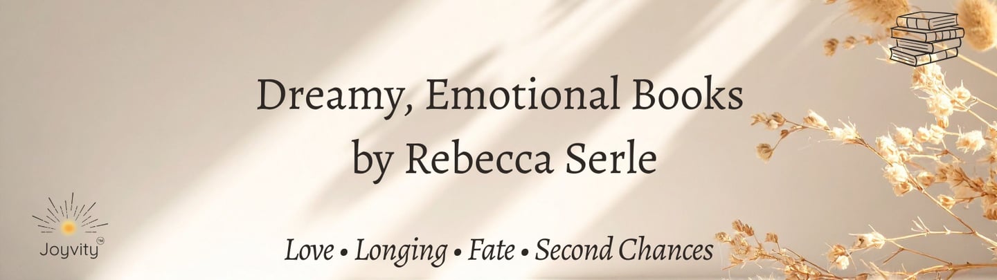 Dreamy emotional Rebecca Serle books blog banner with soft sunlight and dried florals.