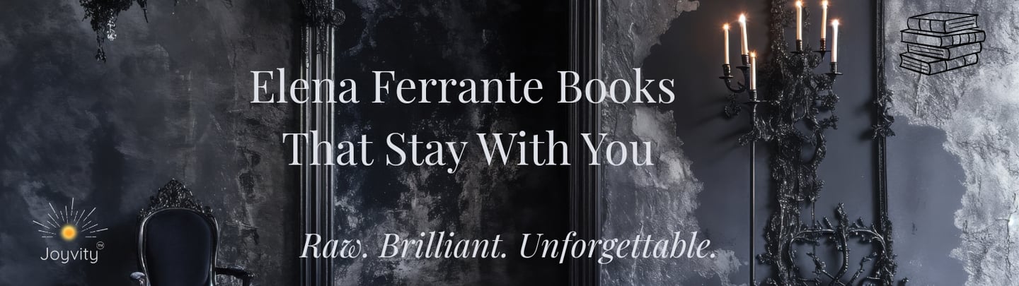 Dark romantic room with gothic chair and candelabra beside 'Elena Ferrante Books That Stay With You"