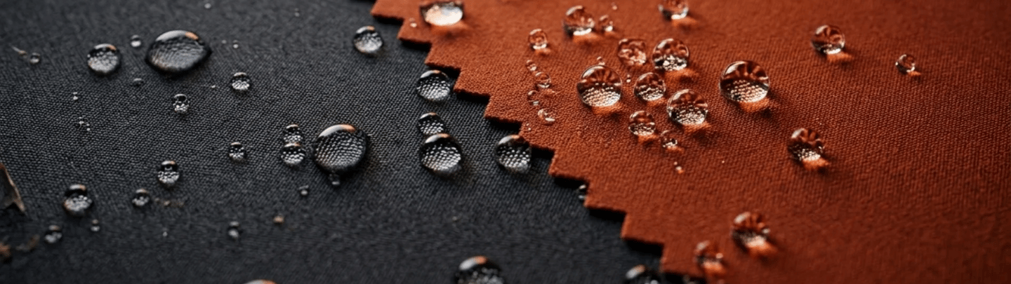waterproof fabric comparison demonstrating water resistance on different textile surfaces
