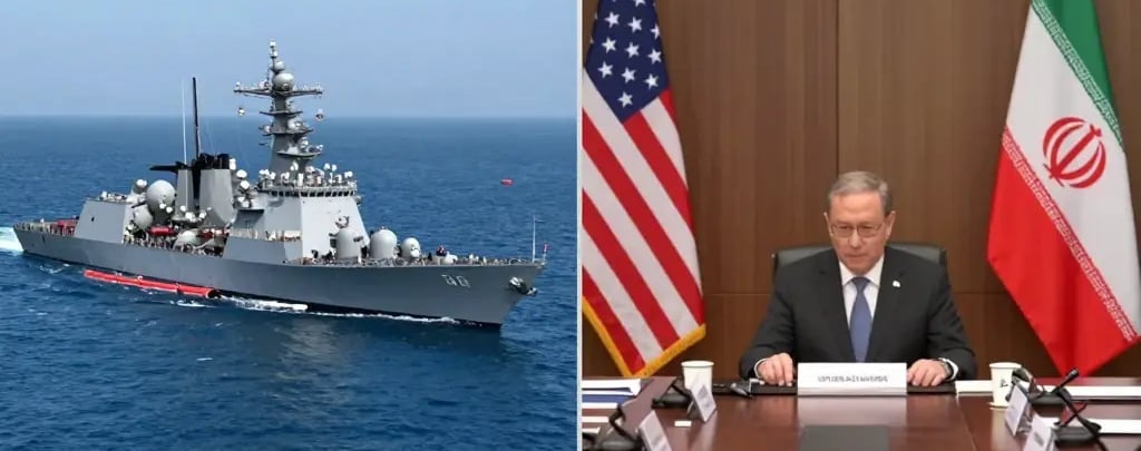 US Navy blockade in Strait of Hormuz and potential US-Iran peace talks 2026.