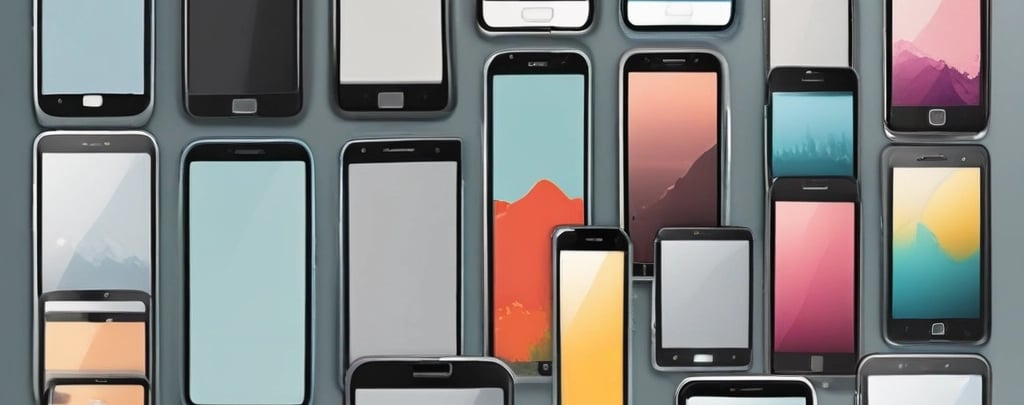 "Collection of 2026 foldable smartphones including tri-fold and book-style designs with glowing OLED