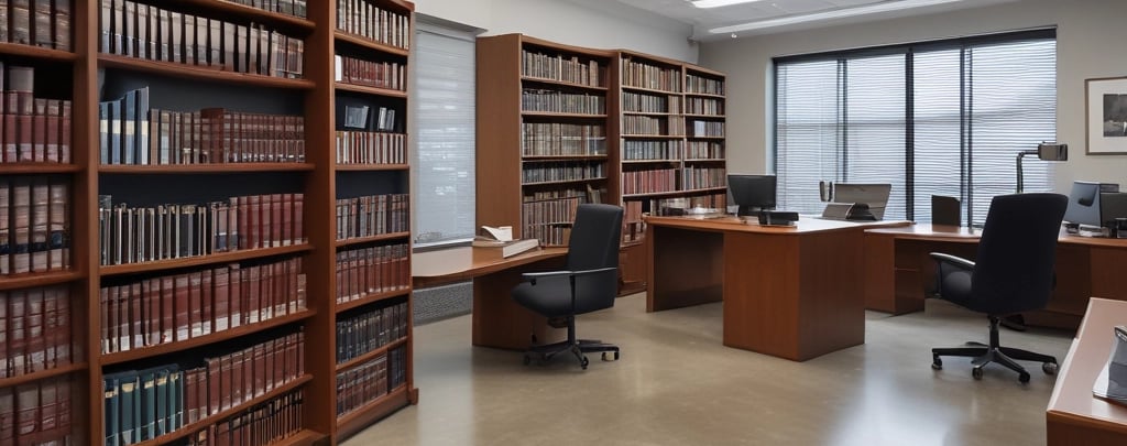A diverse group of lawyers collaborating in a modern office setting.