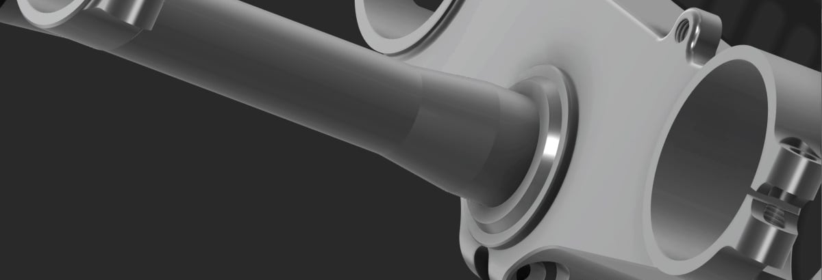 Close Up of Adjustable Triple Clamp for Calima Build