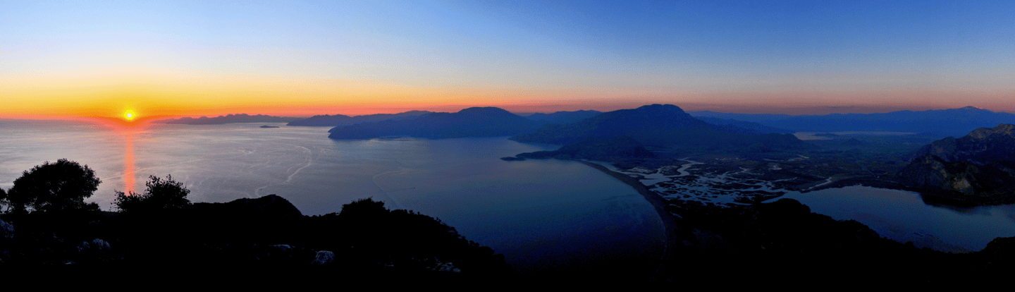 a sunset over İztuzu Beach