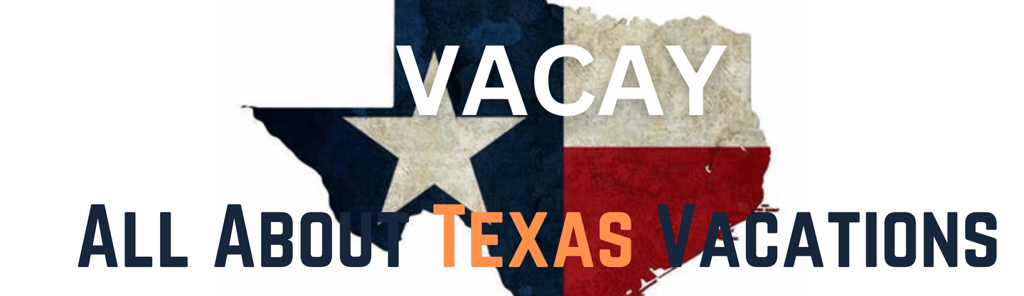 The State of Texas flag saying vacay Texas All About Texas Vacations.