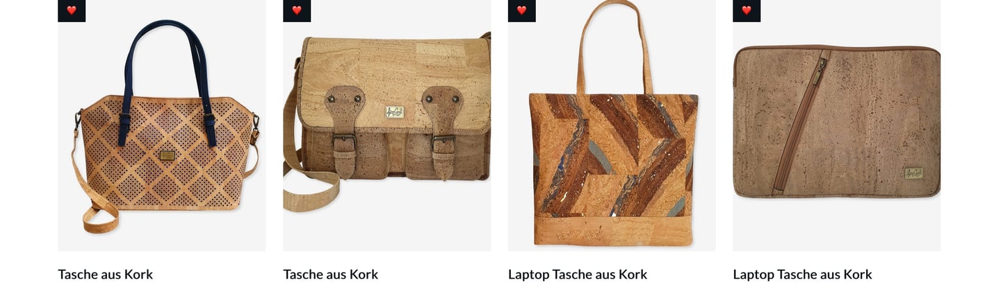 Taschen aus KOrk Shop