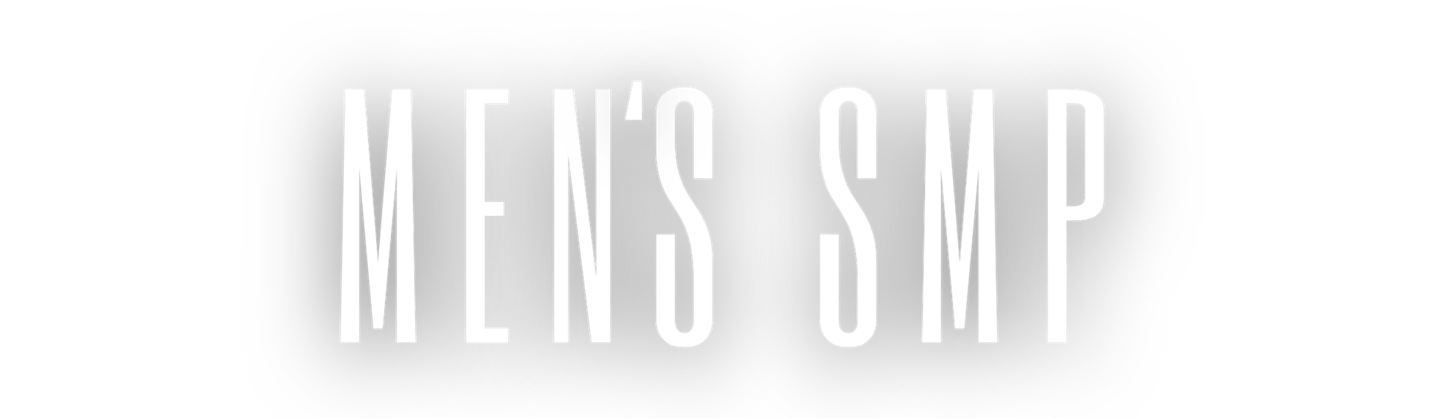 White Men's SMP logo text on a black background for Scalp Micropigmentation services.