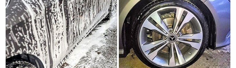 a Mercedes Benz getting professionally detailed in Alamo heights