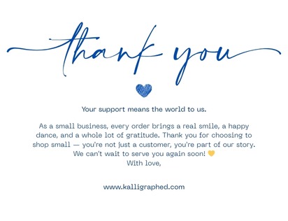Thankyou note to customers 
