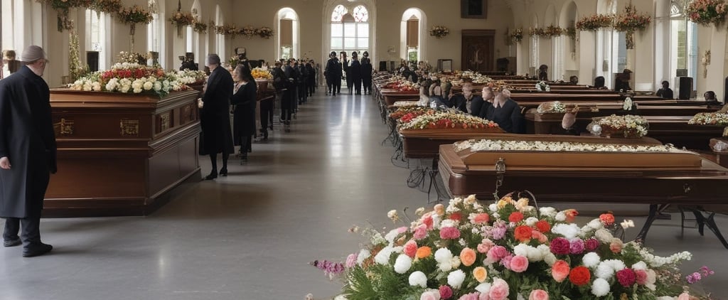 trauerfeier auf dem friedhof