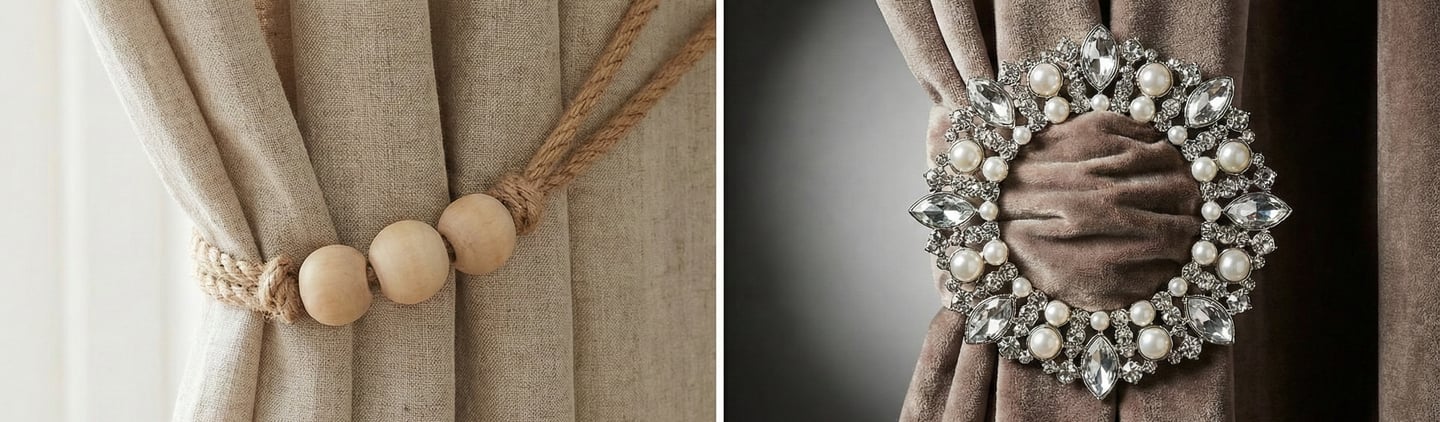 perde tokası, renso, braçol, sarkıt, perde aksesuarları, tül perde, fon perde