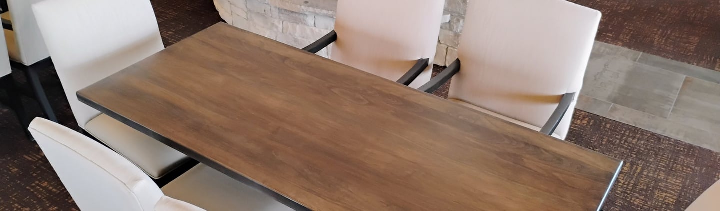 Modern wooden dining table