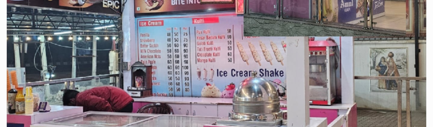 Amul Ice cream shop at Brij Highway King Hotel in Kosi kalan 