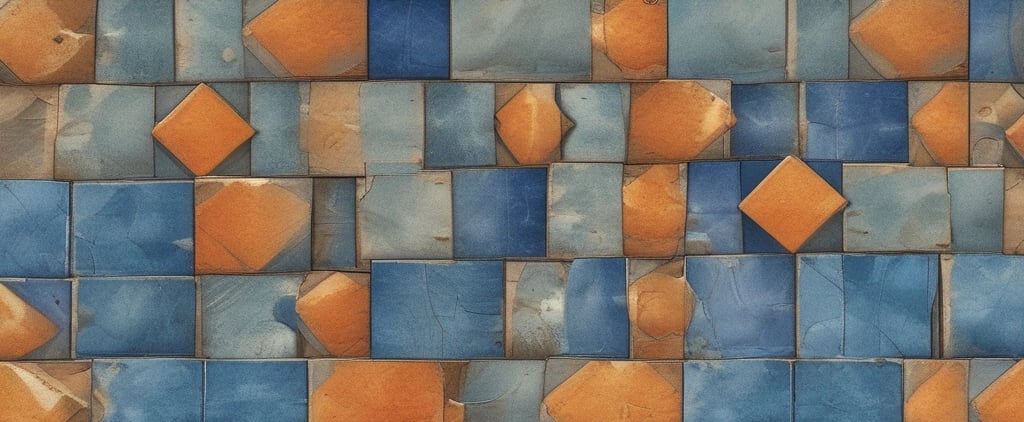 ORANGE AND BLUE TILE