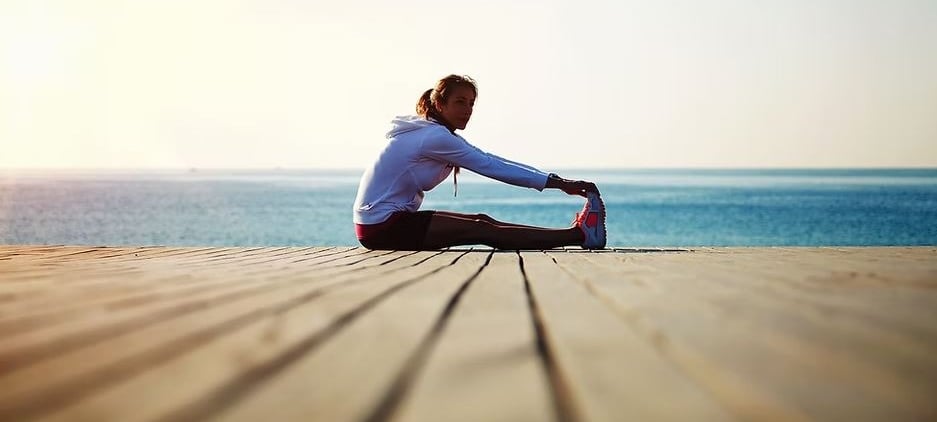 Lady doing Hamstring stretch