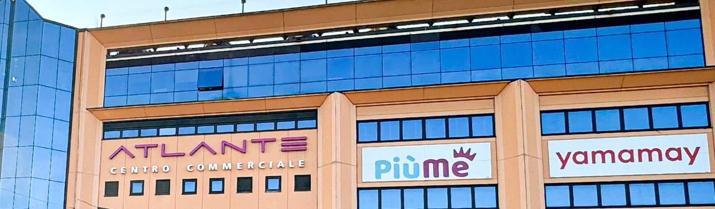 Exterior view of Atlante Shopping Centre in San Marino