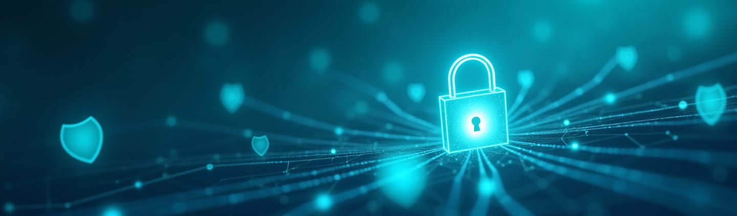 a banner with a lock on it illustrating the internet security