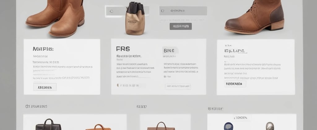 a storefront page with a variety of different types of bags