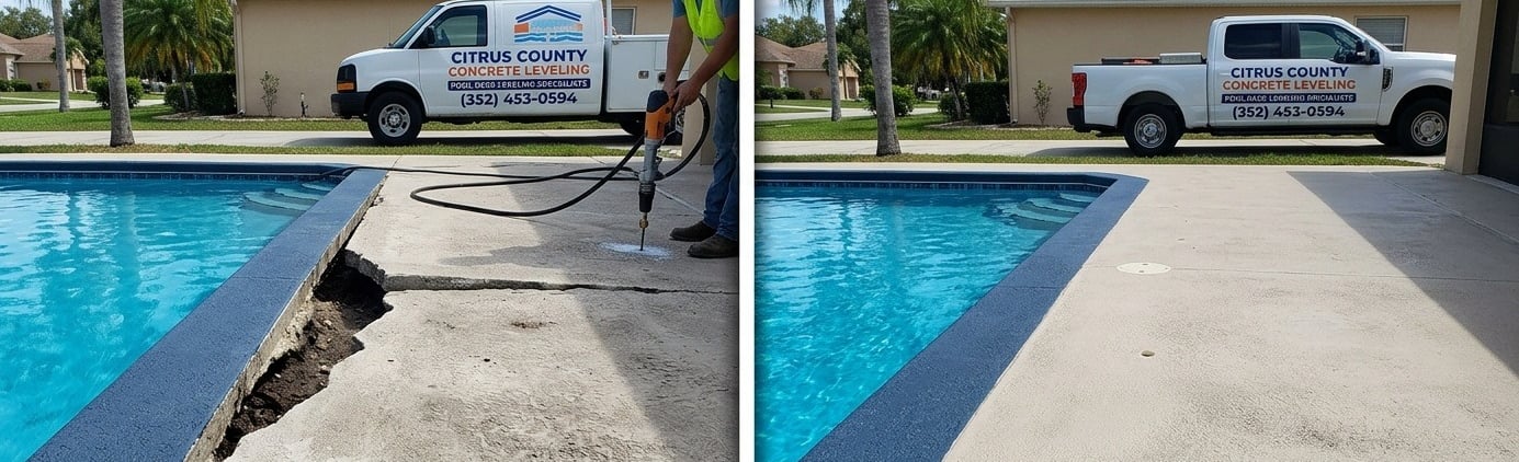 pool deck leveling