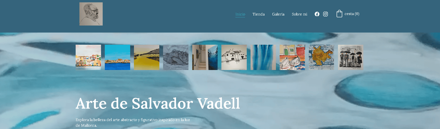 a website page with a picture of a painting of a cat
